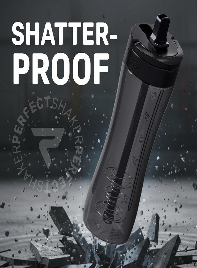 PerfectShaker Luma Series Tritan Shaker Bottle with Built-In Straw & Measurement Scale – 28oz Leakproof, BPA-Free, Dishwasher Safe Protein Shaker, Smoothie & Pre-Workout Mixer Shaker(Black) - Image 4